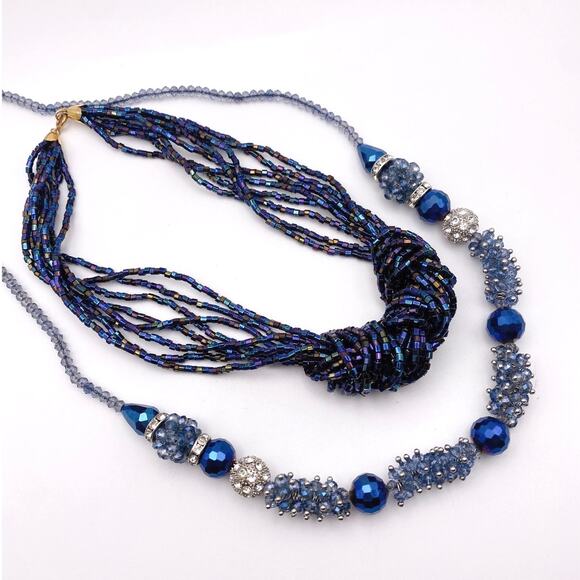 Bundle of Two Vintage Blue Beads Necklaces - Picture 7 of 7